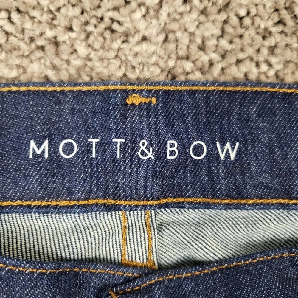 Mott & Bow Ludlow Boyfriend Jeans Womens 29x30 Fits 33x30 Dark Indigo Resin Wash